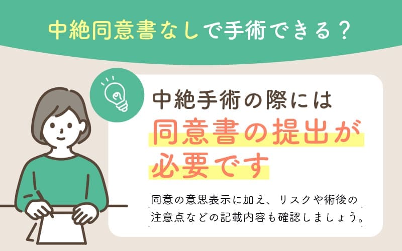 中絶手術の際には同意書の提出が必要