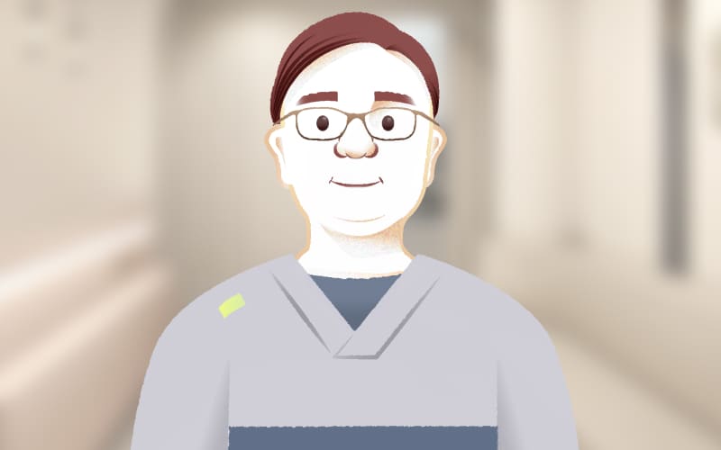 エリス婦人科クリニック川崎駅の院長真田 広行（さなだ ひろゆき）医師のイラスト