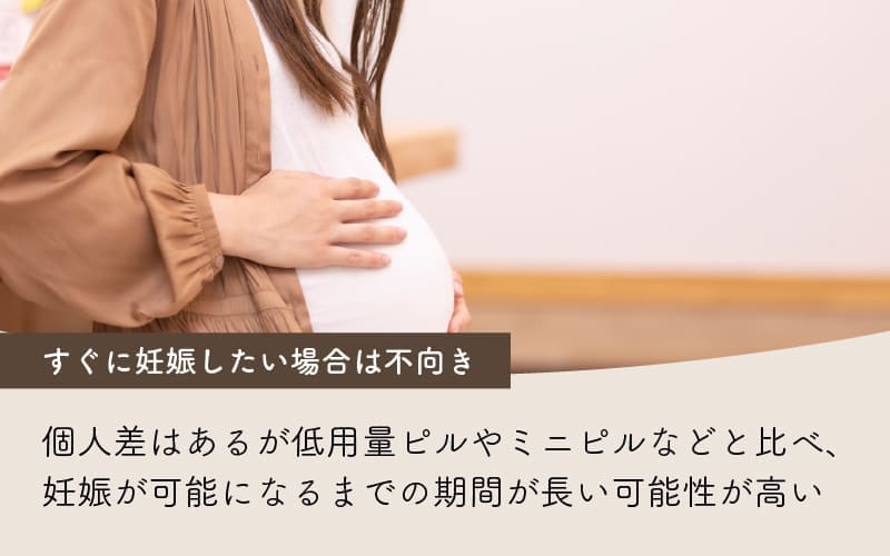 すぐに妊娠したい方には向いていない